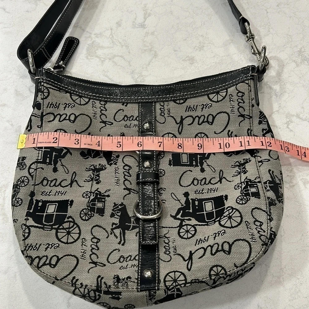 COACH F14036 Chelsea Canvas & Leather Horse & Carriage Shoulder Bag - Picture 10 of 14